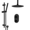 Matte Black Thermostatic Ceiling Shower System with Rain Shower Head and Hand Shower